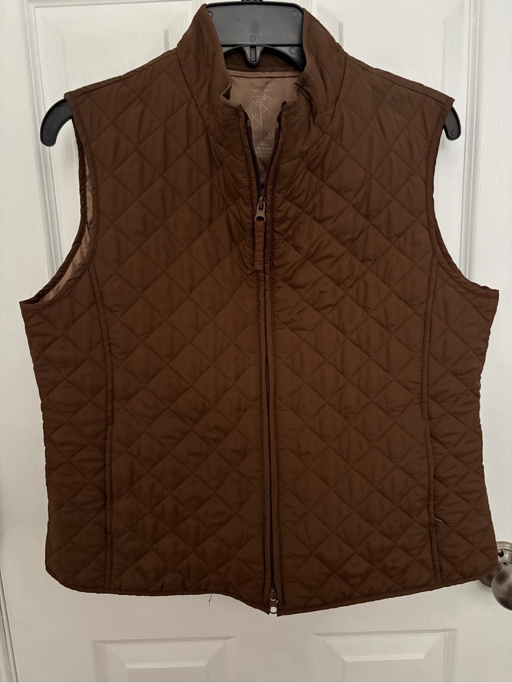 Relativity Quilted Sleeveless Vest in Chocolate Brown#0393